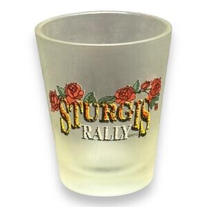 Sturgis Motorcycle Rally Frosted Shot Glass Roses